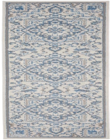 Elation ETN10 Ivory/Blue Rug, 2'3" x 7'6"
