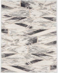 Elation ETN11 Ivory/Grey Rug, 2'3" x 7'6"