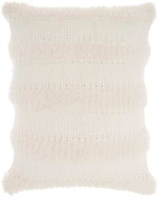 FAUX FUR VV190 IVORY 20" X 20" THROW PILLOW