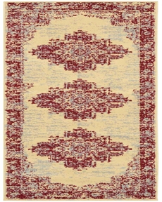 Grafix GRF14 Cream/Red Rug, 2'3" x 7'6"