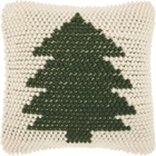 HOME FOR THE HOLIDAY DC569 GREEN IVORY 20" x 20" THROW PILLOW