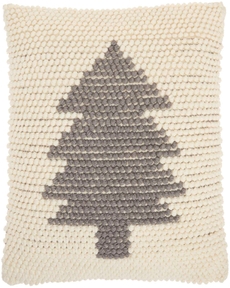 Holiday Pillows DC569 Ivory Grey 20" x 20" Throw Pillow