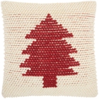 HOME FOR THE HOLIDAY DC569 IVORY RED 20" x 20" THROW PILLOW