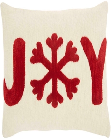 HOLIDAY PILLOWS DV080 IVORY RED 12" x 18" THROW PILLOW