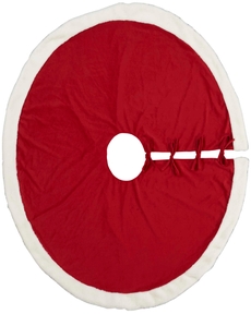 HOME FOR THE HOLIDAY QY410 RED 48" x 48" ROUND TREE SKIRT