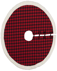 HOME FOR THE HOLIDAY QY412 RED 48" x 48" ROUND TREE SKIRT