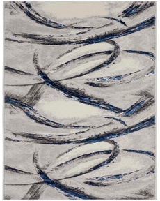 Splash BSK02 Grey Navy 2'2" x 7'6" Area Rug