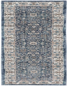 Nourison Home American Manor AMR01 Blue/Ivory Rug, 2'2" x 7'6"
