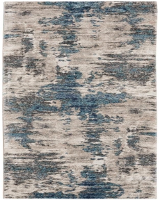 Nourison Home American Manor AMR04 Ivory Blue Rug, 2'2" x 7'6"