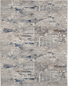 Nourison Home Royal Terrace KI41 Ivory/Blue Rug, 2'2" x 7'6"
