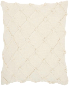 Mina Victory Pillow AA242 Ivory 18" x 18" Throw Pillow