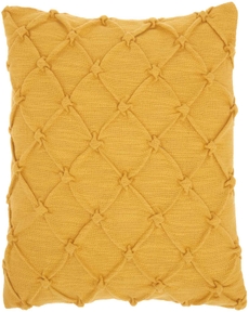 Mina Victory Pillow AA242 Yellow 18" x 18" Throw Pillow