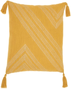 Mina Victory Pillow AA443 Yellow 20" x 20" Throw Pillow