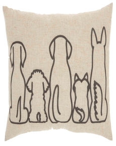 Mina Victory Pillow L1811 Natural 14" x 20" Throw Pillow