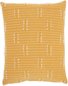 Mina Victory Pillow SS300 Yellow 18" x 18" Throw Pillow