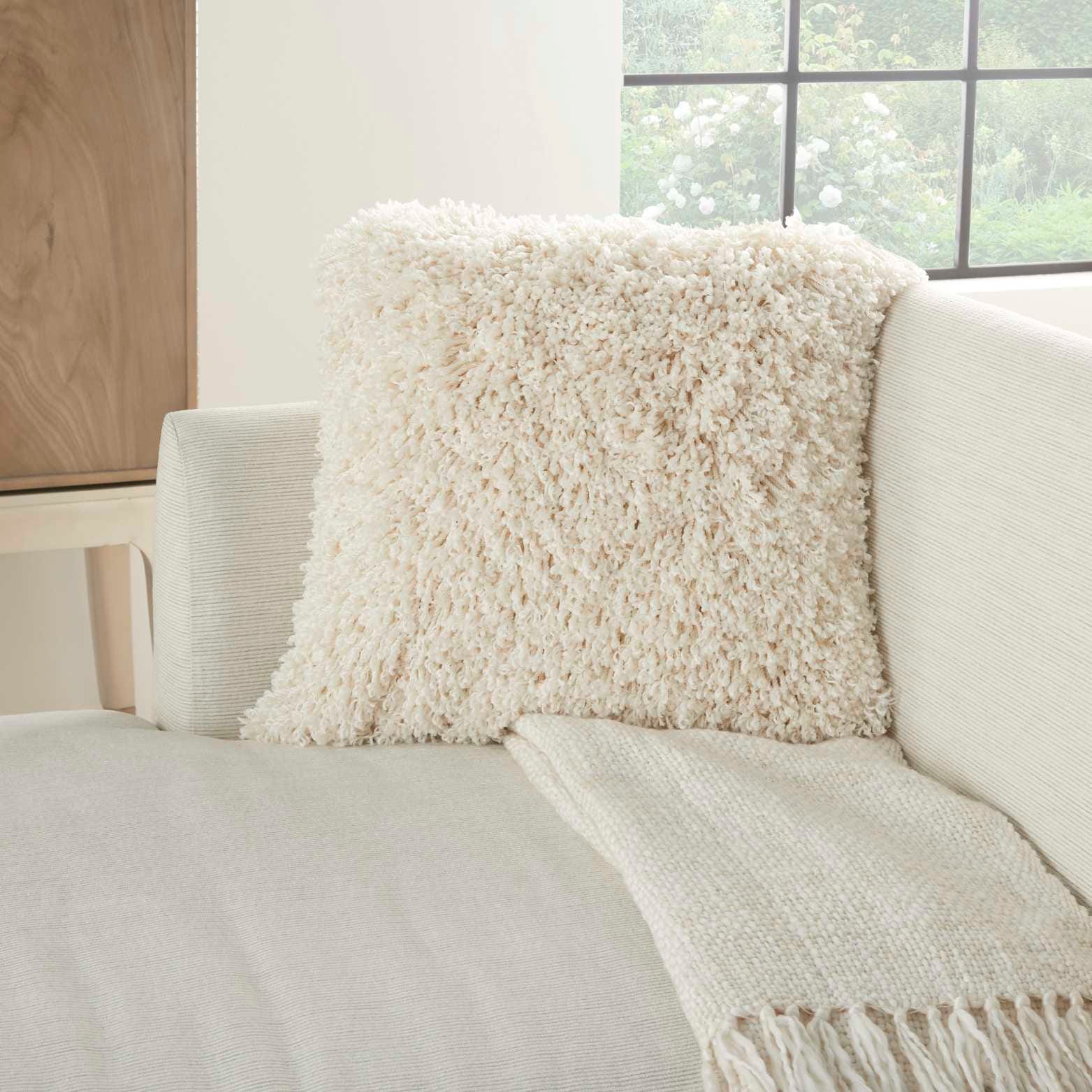 Mina Victory Pillow TL208 Ivory 20 x 20 Throw Pillow