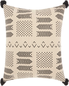 Lifestyle DP010 Ivory/Black 18" X 18" Throw Pillow