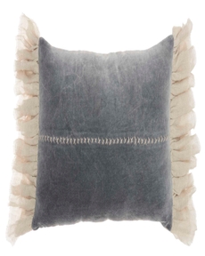 Lifestyle GE903 Dark Grey Cotton Velvet 14" X 22" Throw Pillow