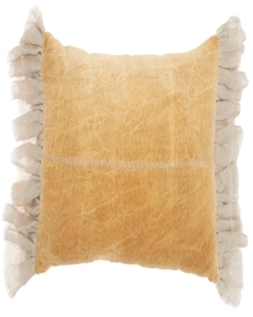 Lifestyle GE903 Yellow Cotton Velvet 14" X 22" Throw Pillow