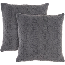 LIFE STYLES RC586 CHARCOAL SET2 THROW PILLOW