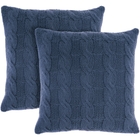 Lifestyle RC586 Navy 18" X 18" Set Of 2 Throw Pillows