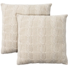 Lifestyle RC586 White 18" X 18" Set Of 2 Throw Pillows