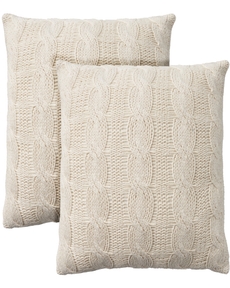 Lifestyle RC586 White 18" X 18" Set Of 2 Throw Pillows