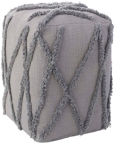 LIFE STYLES SH018 GREY 16" x 16" x 16" POUF