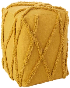 LIFE STYLES SH018 MUSTARD 16" x 16" x 16" POUF