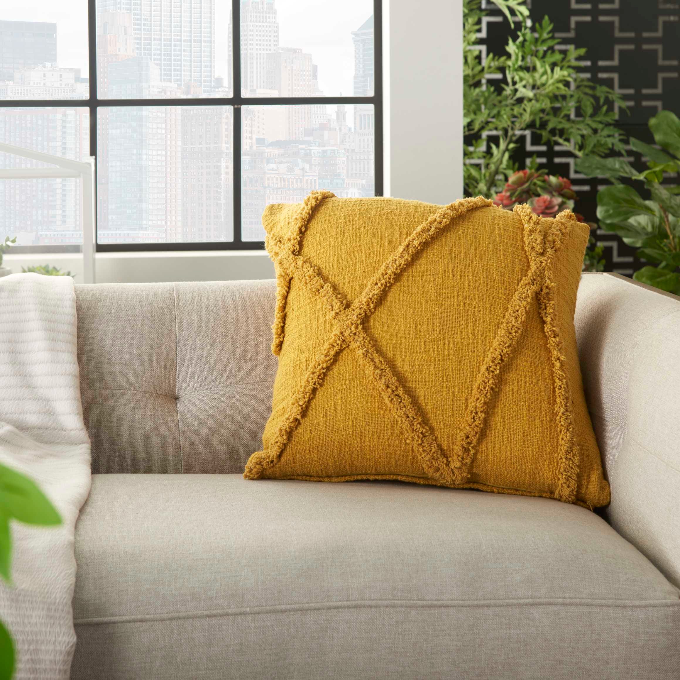 Lifestyle SH018 Mustard 18 X 18 Throw Pillow