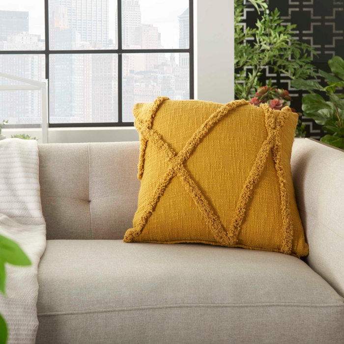 mustard throw pillow set