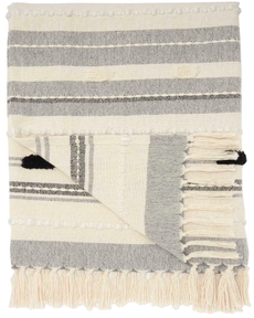 LIFE STYLES SH036 BLACK IVORY 50" x 60" THROW BLANKET