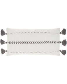 Lifestyle SH037 Grey 12" X 30" Throw Pillow