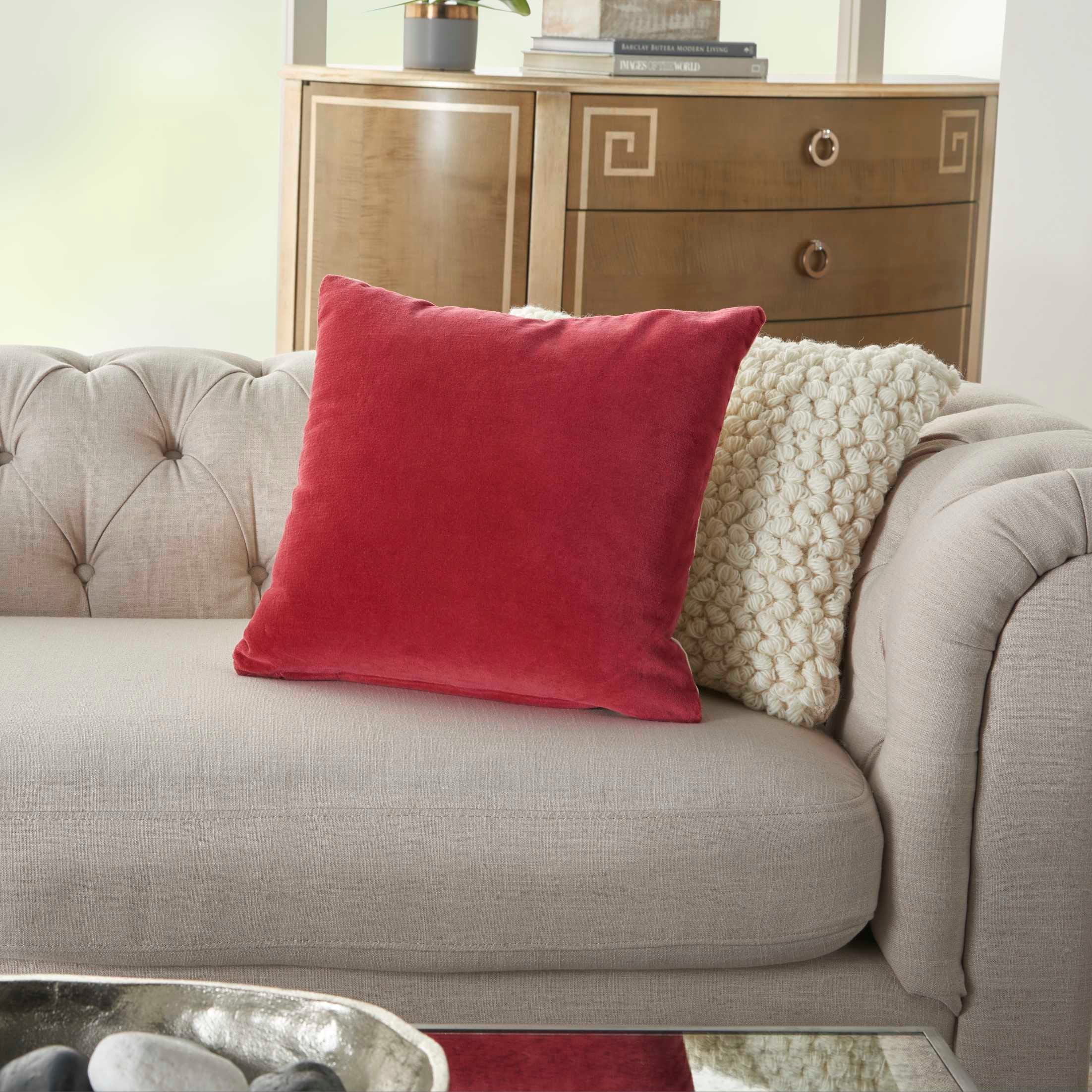 SS900 Velvet Throw Pillow Red 16x16 Mina Victory