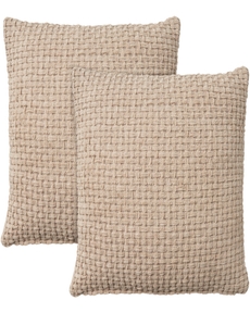 Lifestyle ZH225 Beige 18" X 18" Set Of 2 Throw Pillows