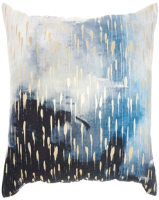 LUMINESCENCE AC201 INDIGO COTTON VELVET 14" x 26" THROW PILLOW