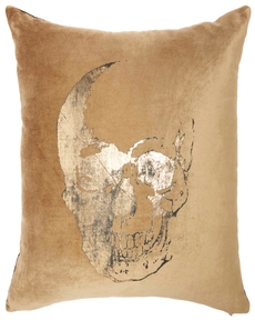 LUMINESCENCE AC208 BEIGE/GOLD COTTON VELVET 20" x 20" THROW PILLOW