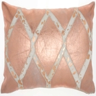 NATURAL LEATHER HIDE PN887 ROSE GOLD 12" x 20" THROW PILLOW