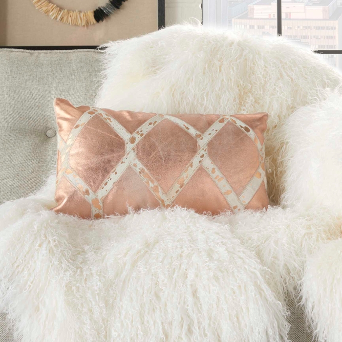 Natural Leather Hide Pn887 Rose Gold 12 X 20 Throw Pillow You need this rose gold colorant in your collection. natural leather hide pn887 rose gold 12