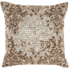 NATURAL LEATHER HIDE S0101 WHITE/SILVER 20" X 20" THROW PILLOW