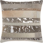 NATURAL LEATHER HIDE S1160 SILVER GREY 20" x 20" THROW PILLOW