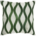 NATURAL LEATHER HIDE S2212 GREEN/GREY 20" x 20" THROW PILLOW
