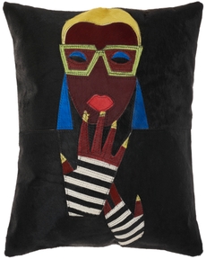NATURAL LEATHER HIDE S2280 BLACK 20" X 20" THROW PILLOW
