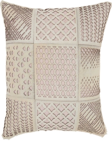 NATURAL LEATHER HIDE S2432 ROSE 20" x 20" THROW PILLOW