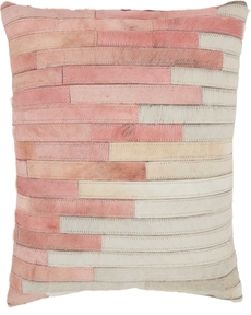 NATURAL LEATHER HIDE S4292 ROSE 20" x 20" THROW PILLOW