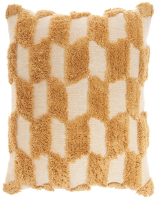 57 GRAND BY NICOLE CURTIS RC116 YELLOW 18" x 18" THROW PILLOW