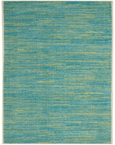 Nourison Essentials NRE01 Blue Green 2'2" x 14' Area Rug