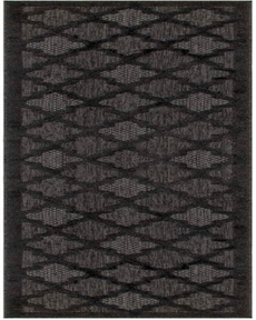 Nourison Easy Care NES01 Charcoal/Black 2'2" x 7'6" Area Rug