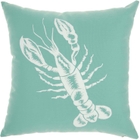 OUTDOOR PILLOWS L0032 AQUA 18" x 18" THROW PILLOW