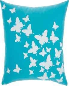 OUTDOOR PILLOWS L0204 TURQUOISE 18" x 18" THROW PILLOW